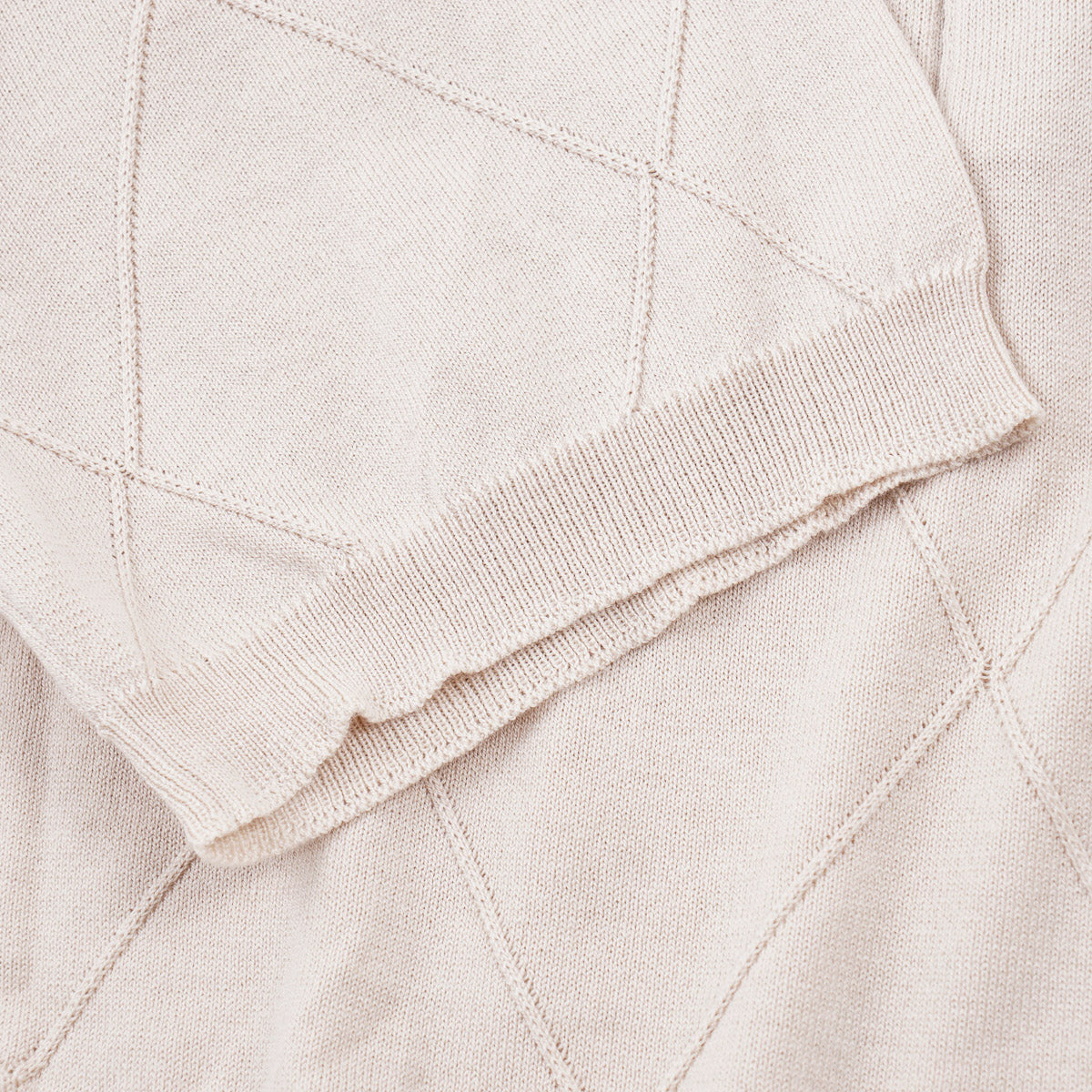Mandelli Patterned Knit Silk-Cotton Polo