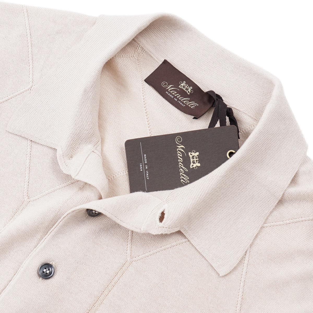 Mandelli Patterned Knit Silk-Cotton Polo