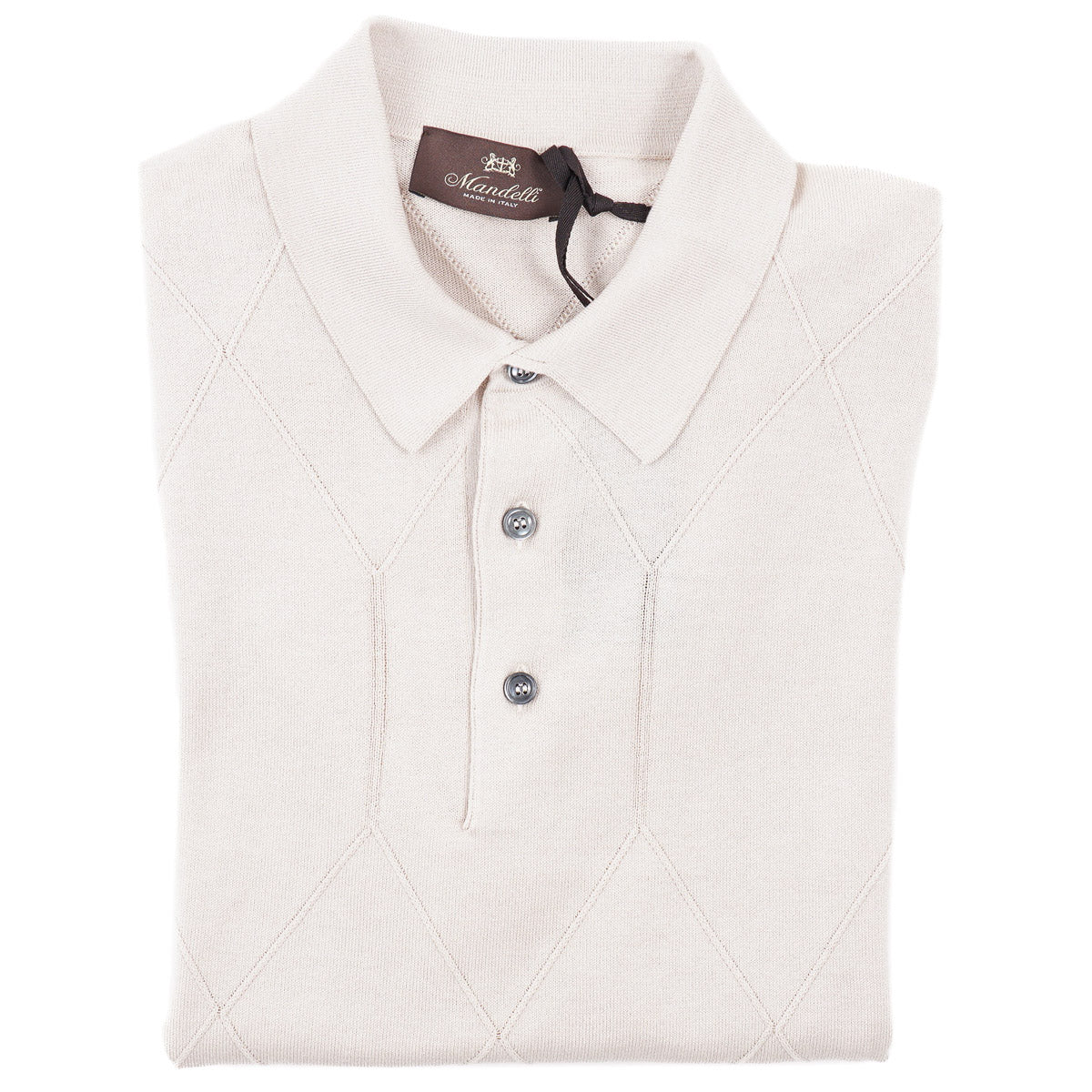 Mandelli Patterned Knit Silk-Cotton Polo