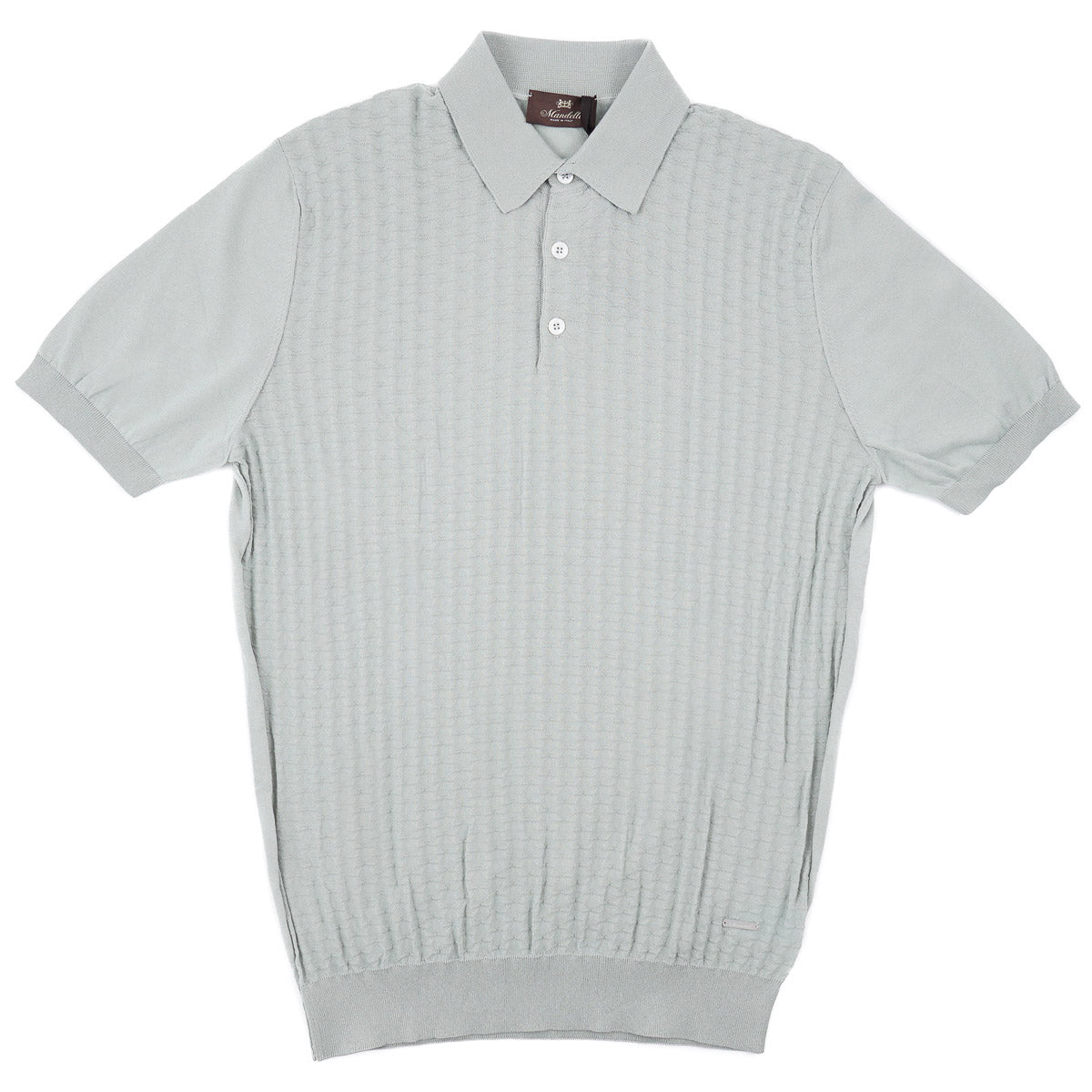 Mandelli Patterned Knit Cotton Polo