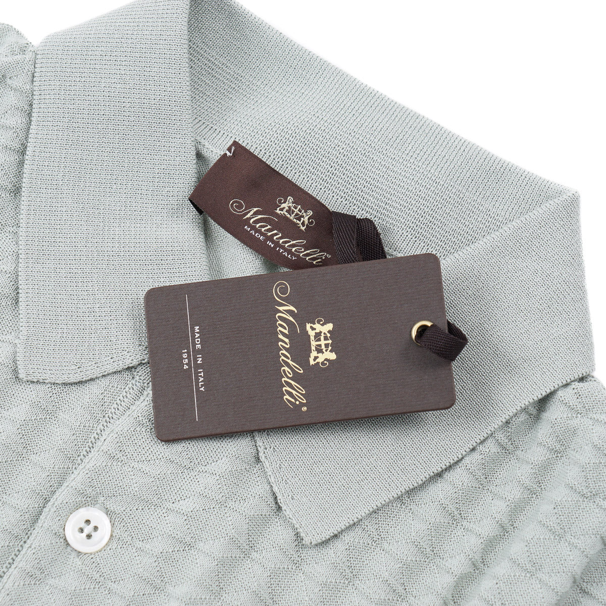 Mandelli Patterned Knit Cotton Polo