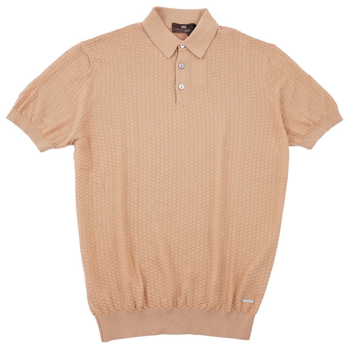Mandelli Patterned Knit Cotton Polo