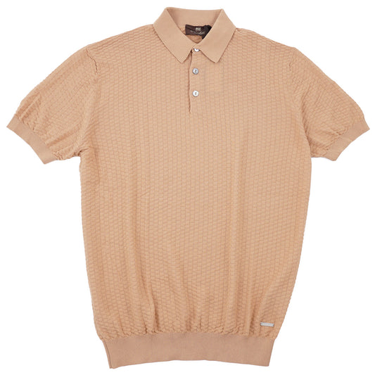 Mandelli Patterned Knit Cotton Polo