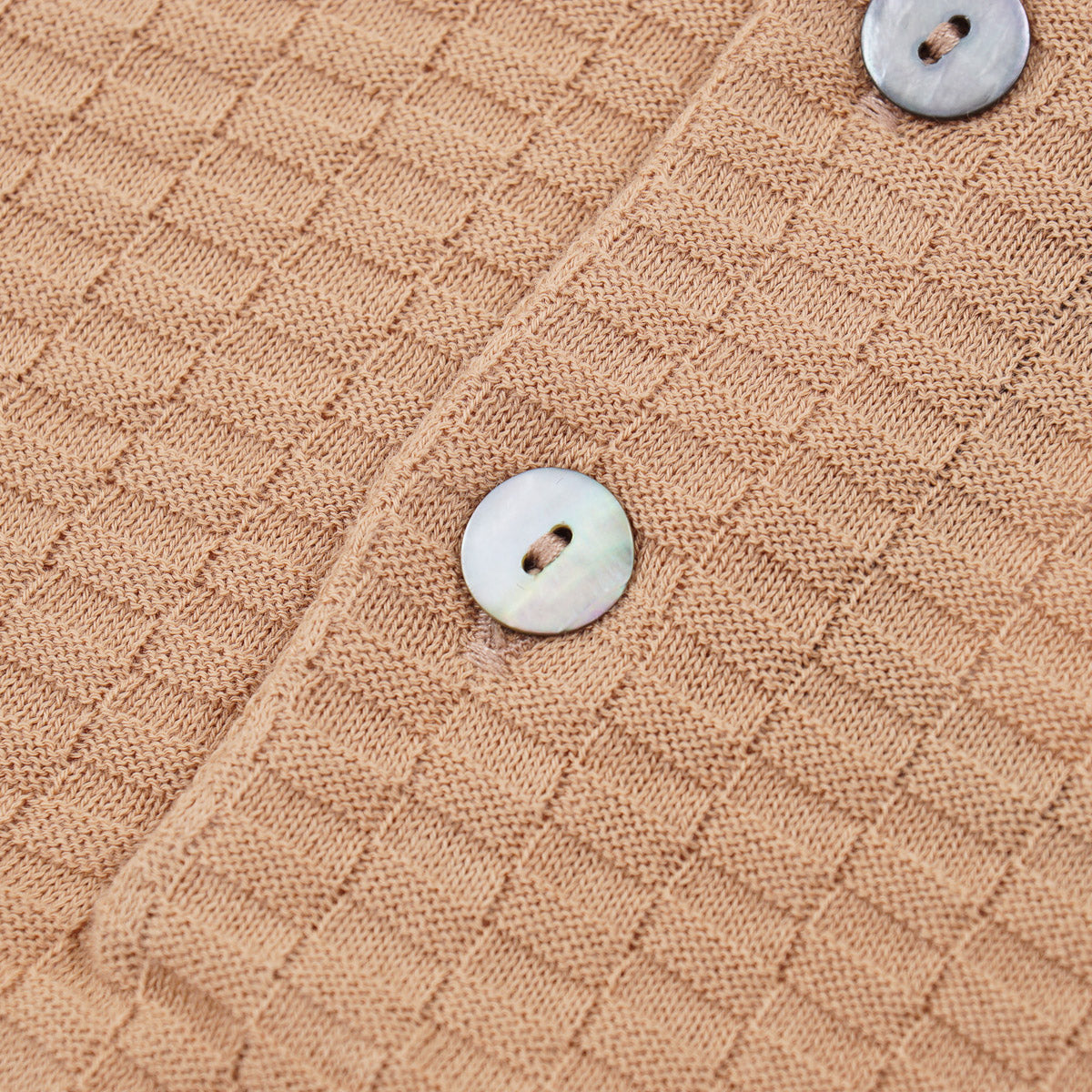Mandelli Patterned Knit Cotton Polo