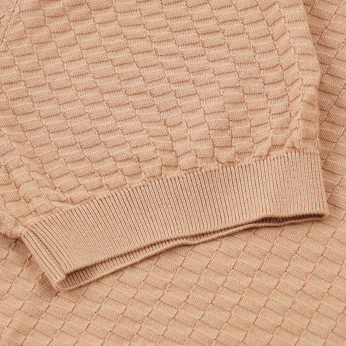 Mandelli Patterned Knit Cotton Polo