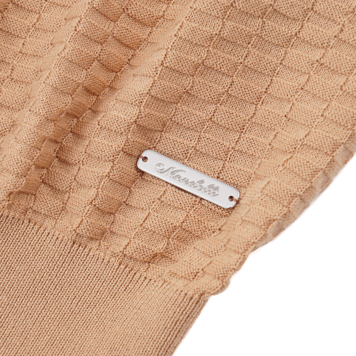 Mandelli Patterned Knit Cotton Polo