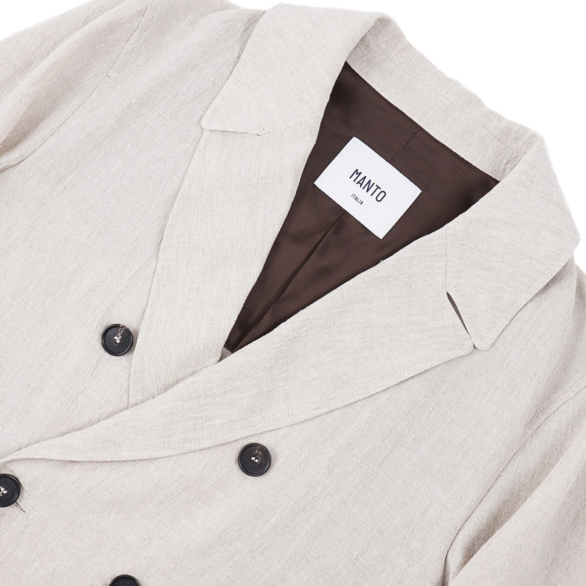 Manto Woven Linen Pea Coat