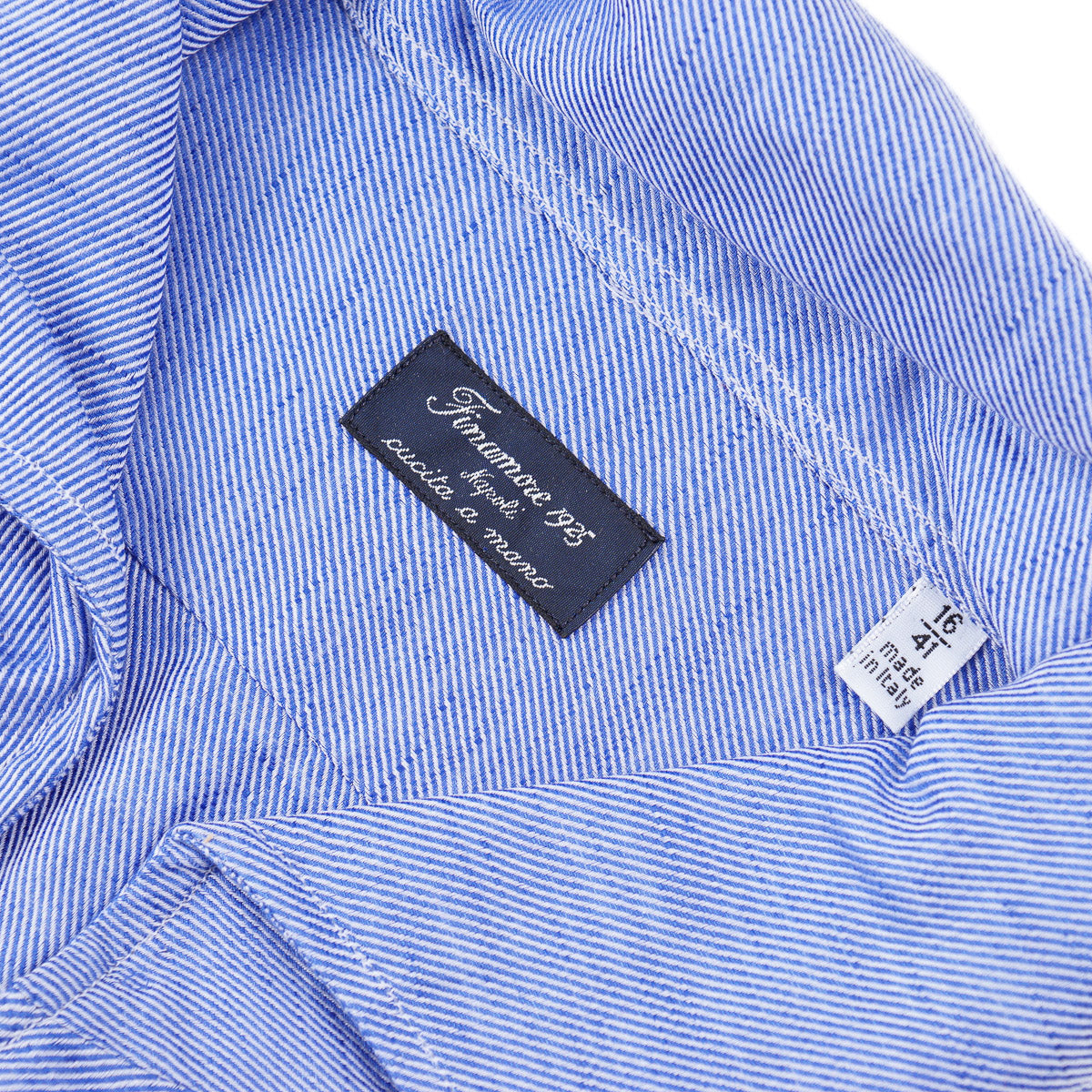 Finamore Cotton-Linen Spread Collar Shirt