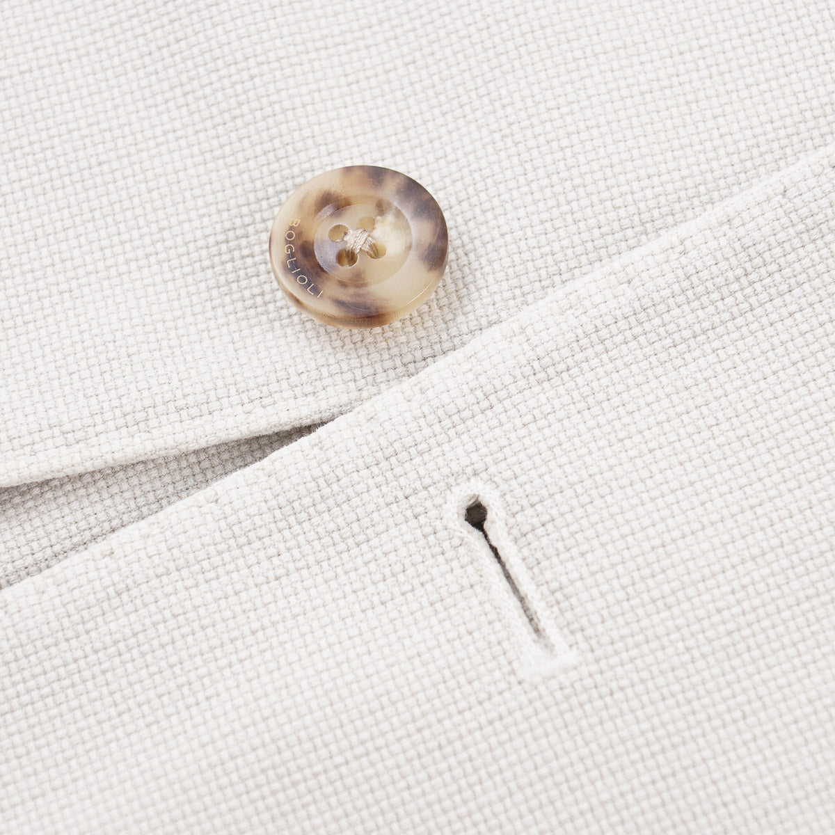 BOGLIOLI WHITE7別注 K.JACKET コットン ベージュ 50 Double-breasted cotton Linen satin K-Jacket in Limewhite