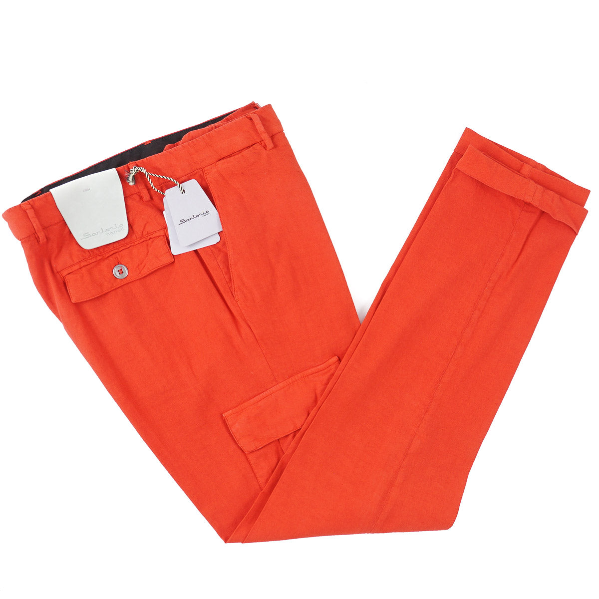 Sartorio Red Linen Cargo Pants - Top Shelf Apparel