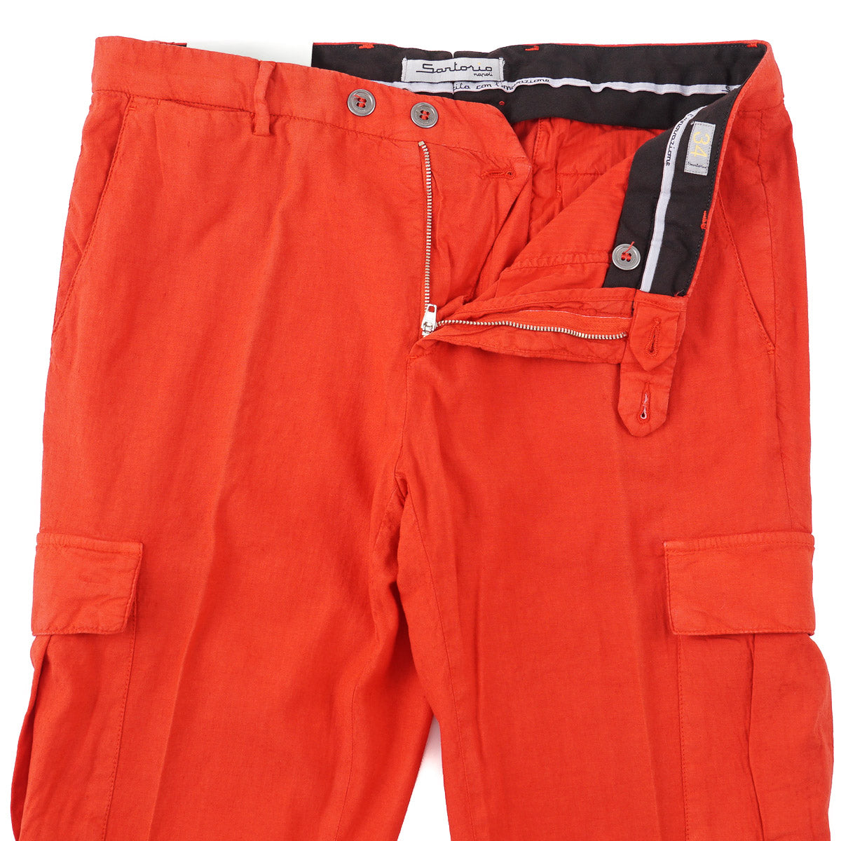 Sartorio Red Linen Cargo Pants - Top Shelf Apparel