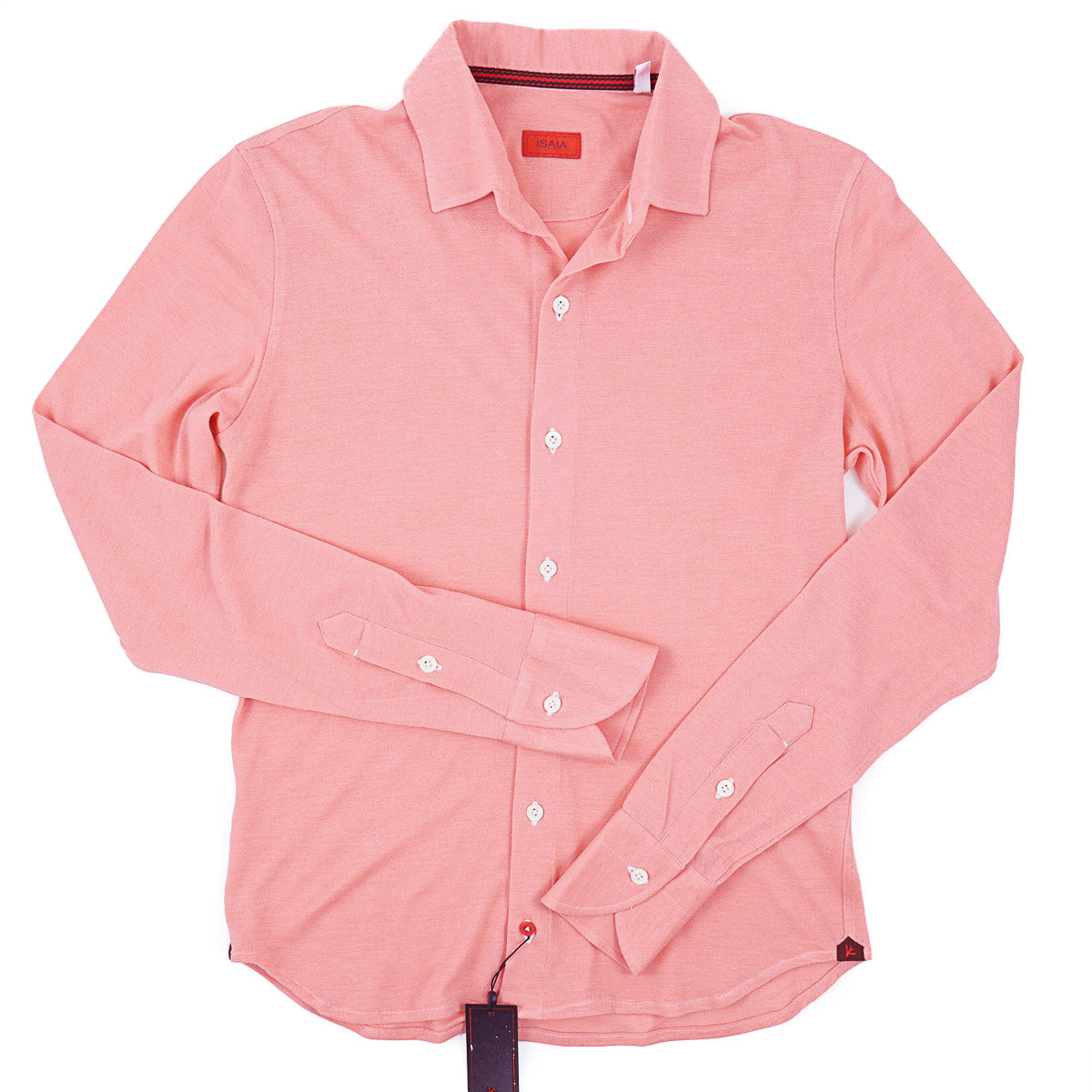 Isaia Pique Knit Cashmere-Silk Shirt