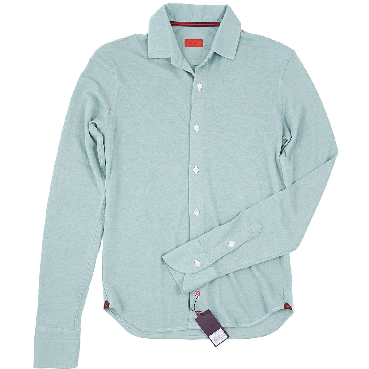 Isaia Pique Knit Cashmere-Silk Shirt