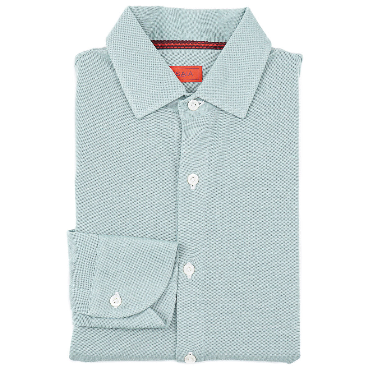Isaia Pique Knit Cashmere-Silk Shirt