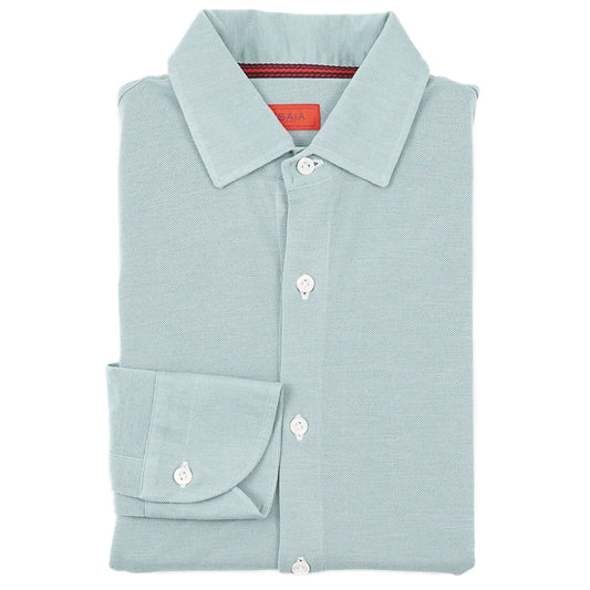 Isaia Pique Knit Cashmere-Silk Shirt