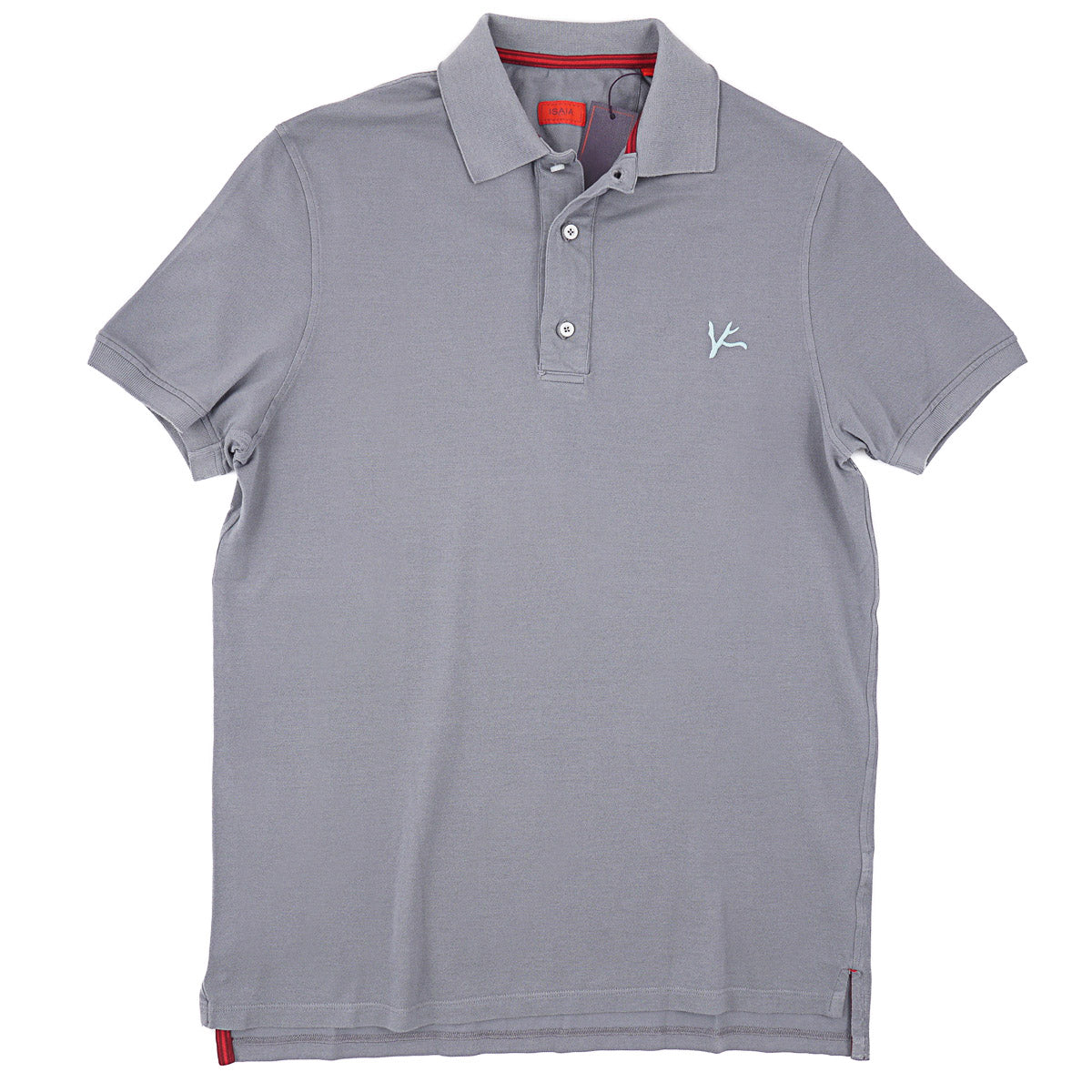 Isaia Pique Polo with Coral Branch