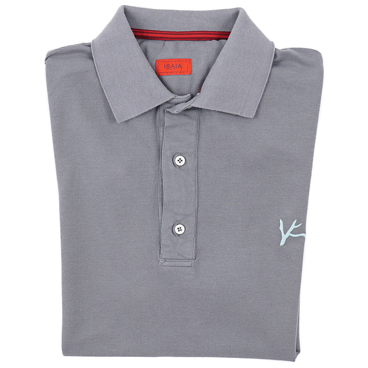 Isaia Pique Polo with Coral Branch