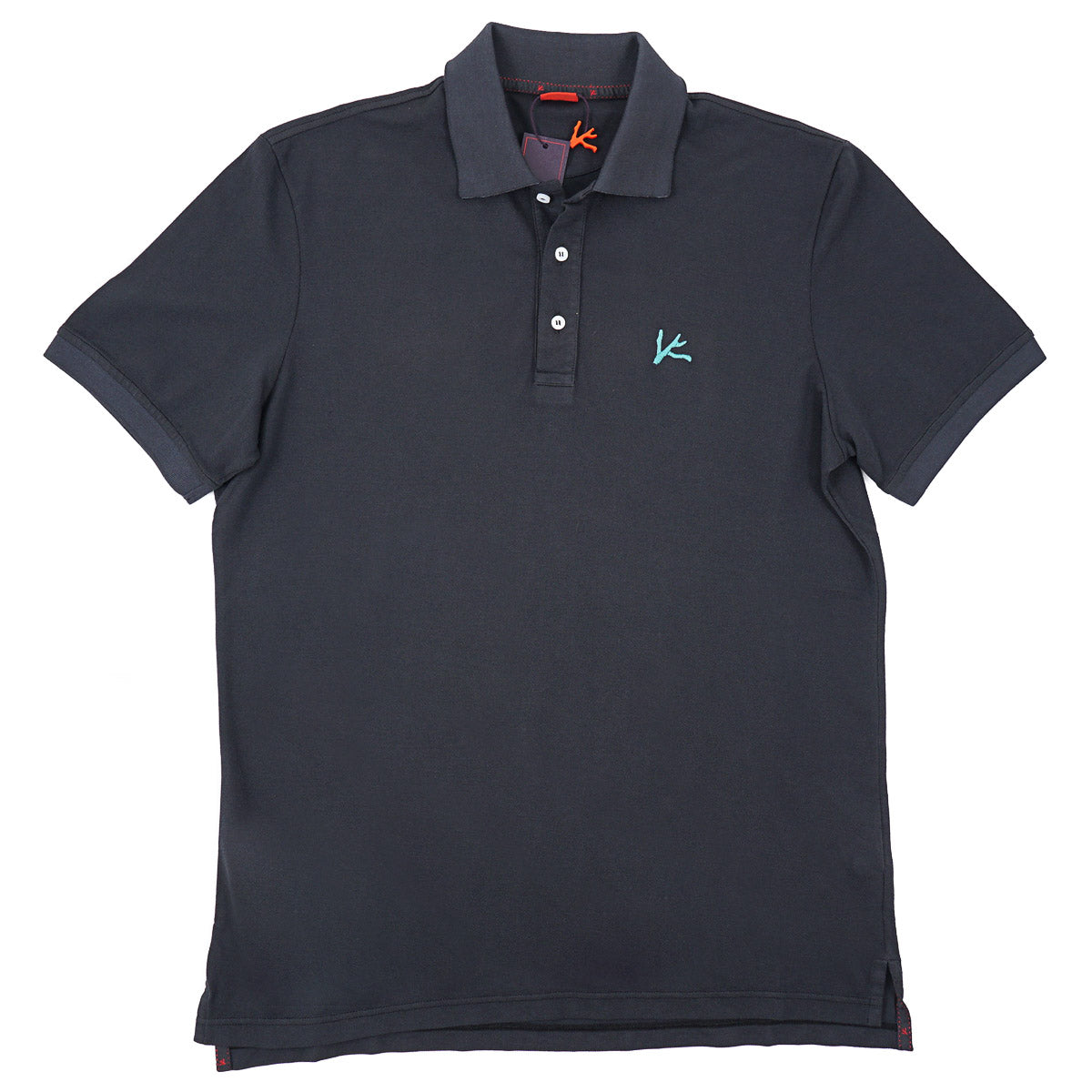 Isaia Pique Polo with Coral Branch