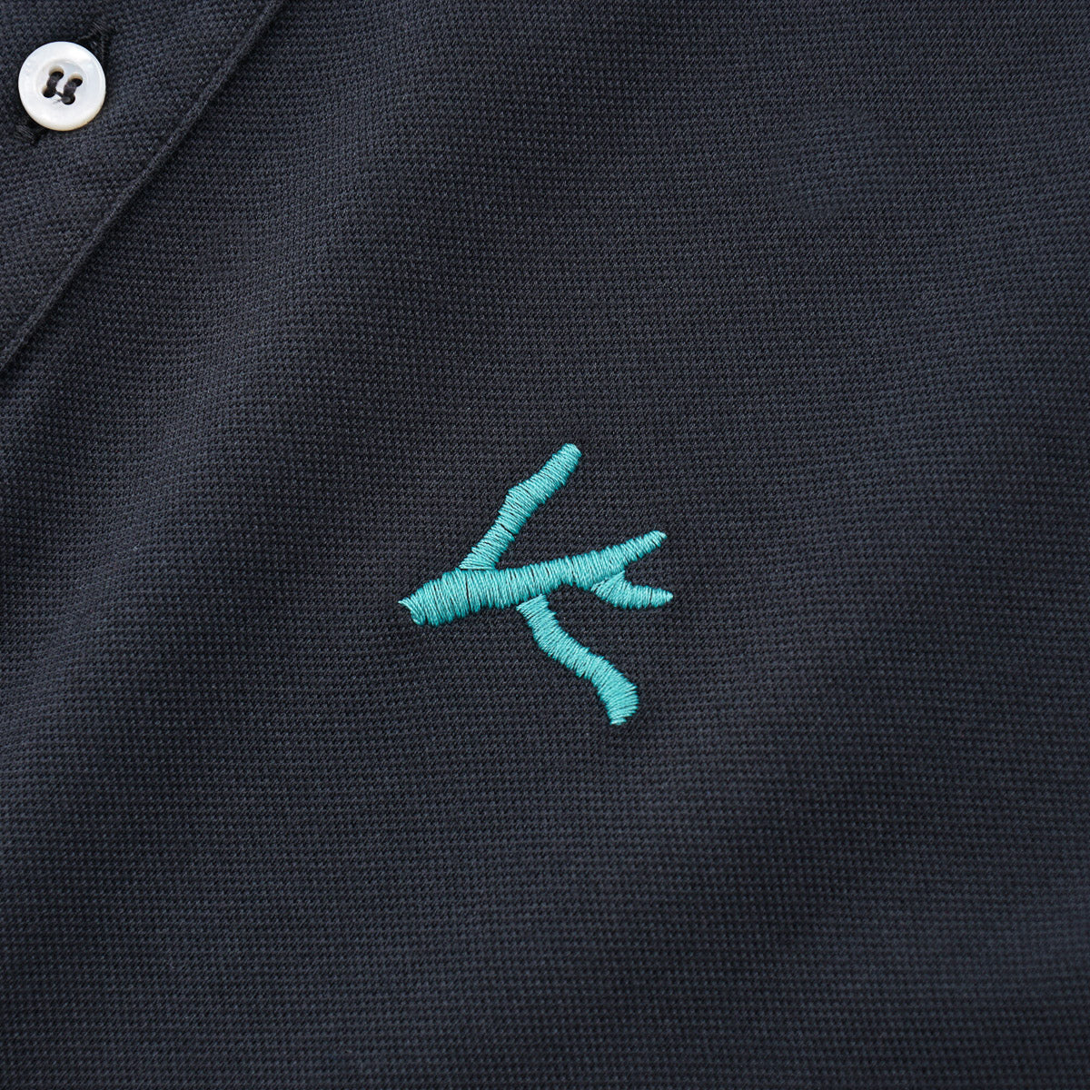 Isaia Pique Polo with Coral Branch