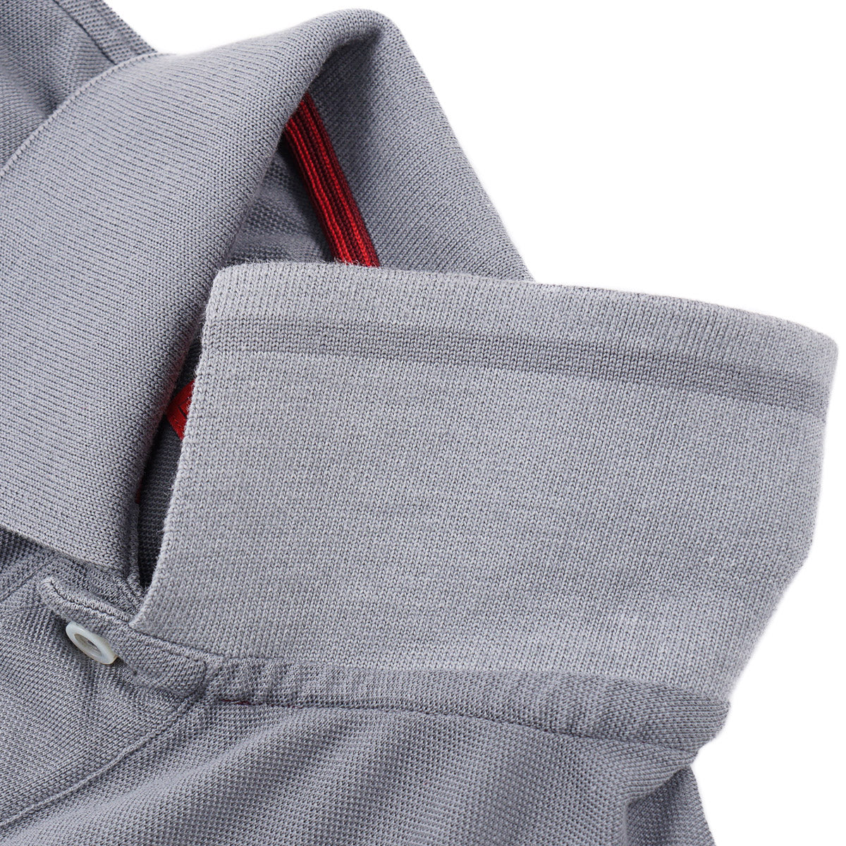 Isaia Pique Polo with Coral Branch