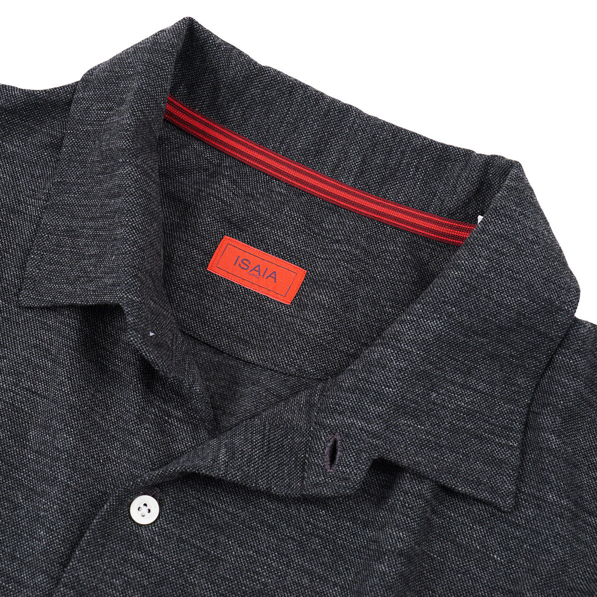 Isaia Short Sleeve Pique Wool Shirt