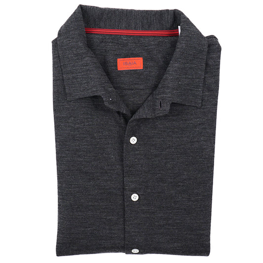 Isaia Short Sleeve Pique Wool Shirt - Top Shelf Apparel