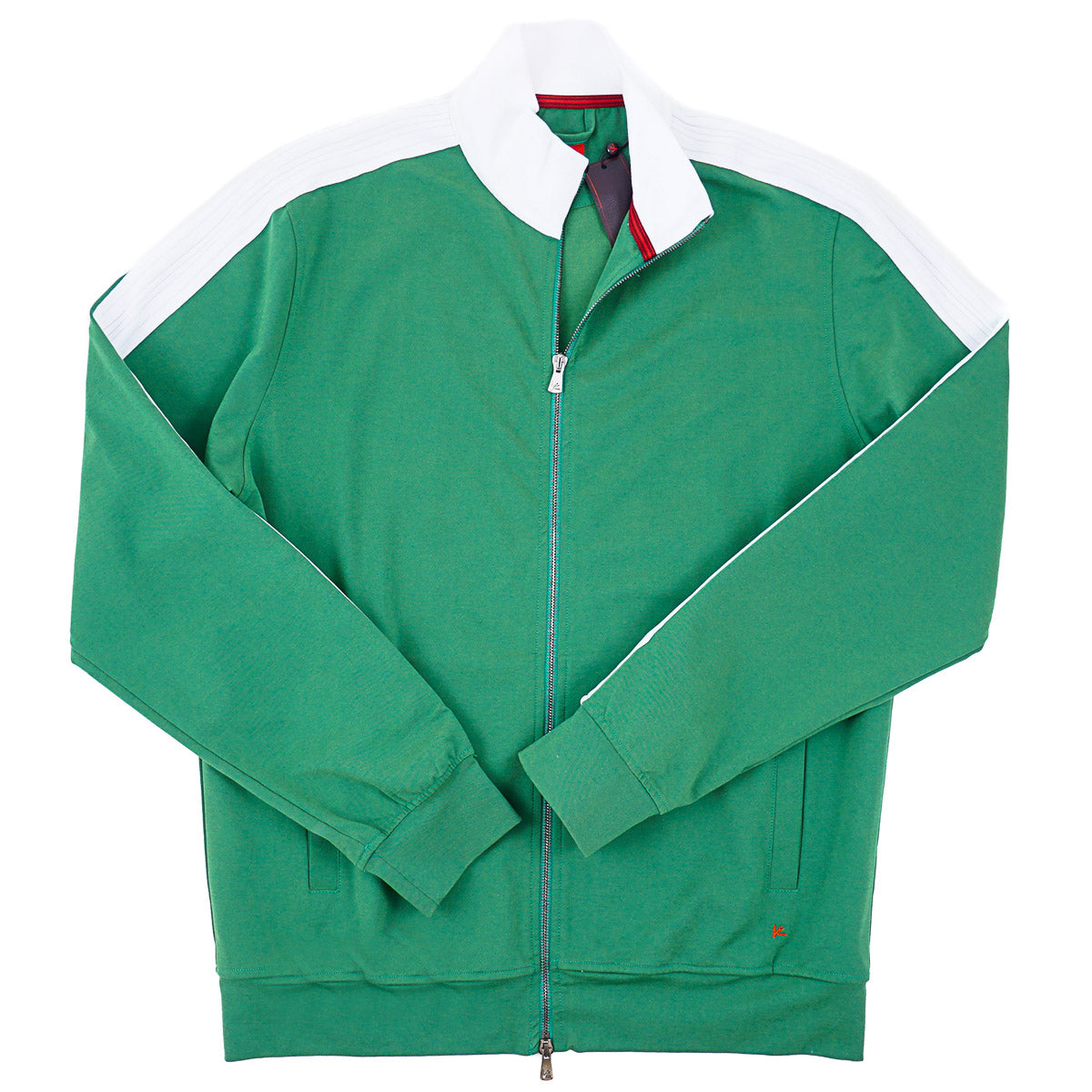 Isaia Jersey Cotton Track Jacket Sweatshirt