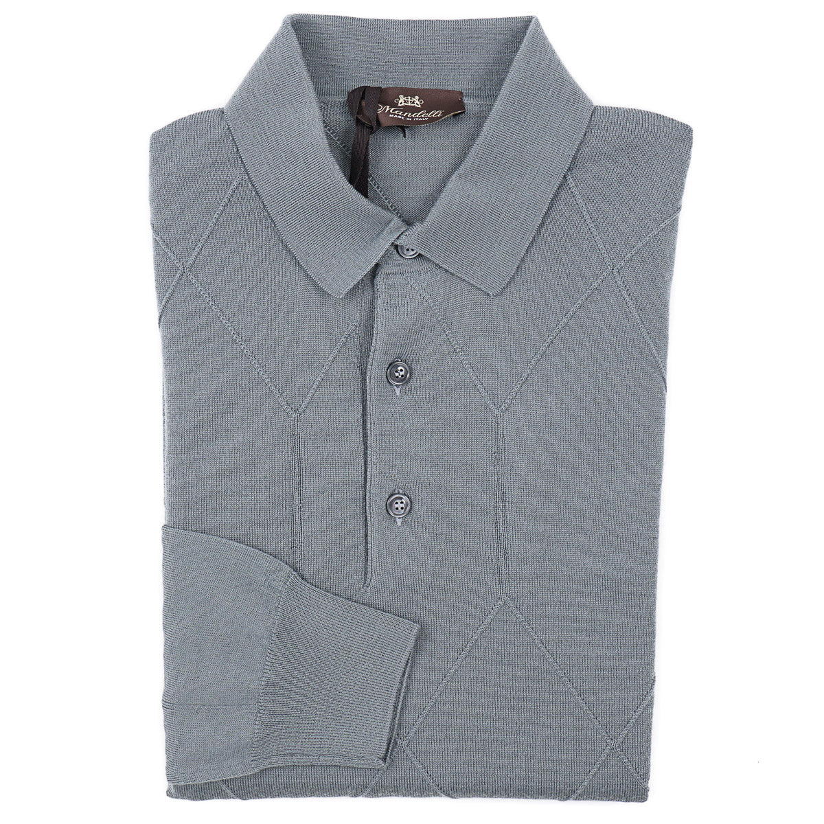 Mandelli Light Merino Wool Polo Sweater