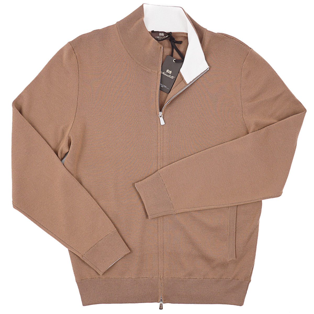 Mandelli Full-Zip Wool Sweater-Jacket