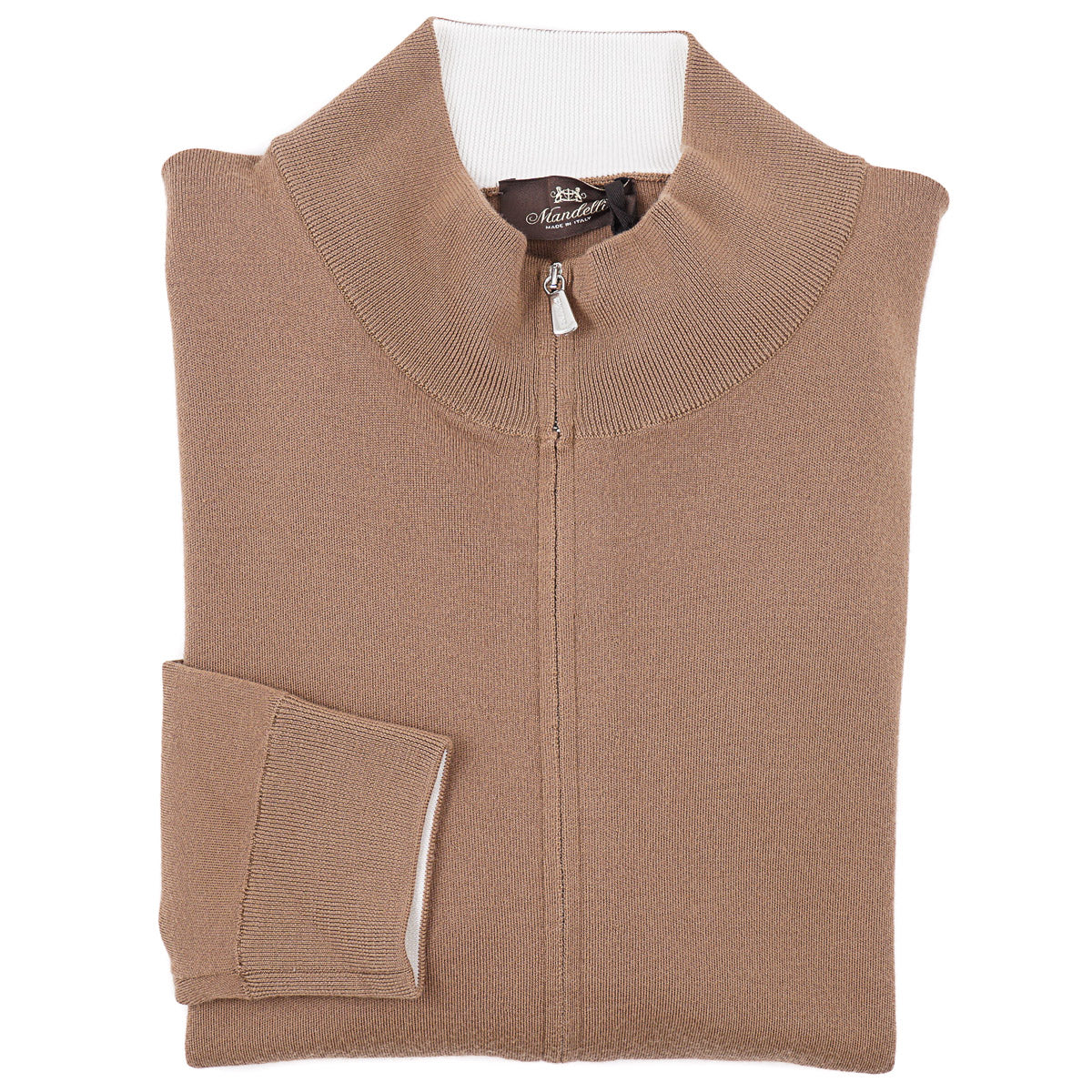 Mandelli Full-Zip Wool Sweater-Jacket