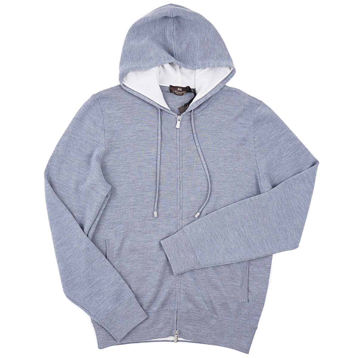Mandelli Full-Zip Wool Hooded Sweater