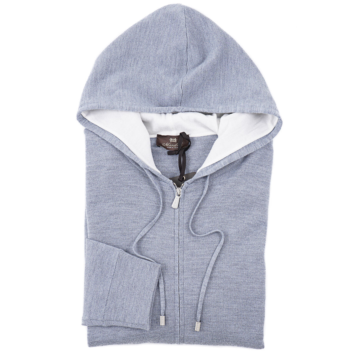 Mandelli Full-Zip Wool Hooded Sweater