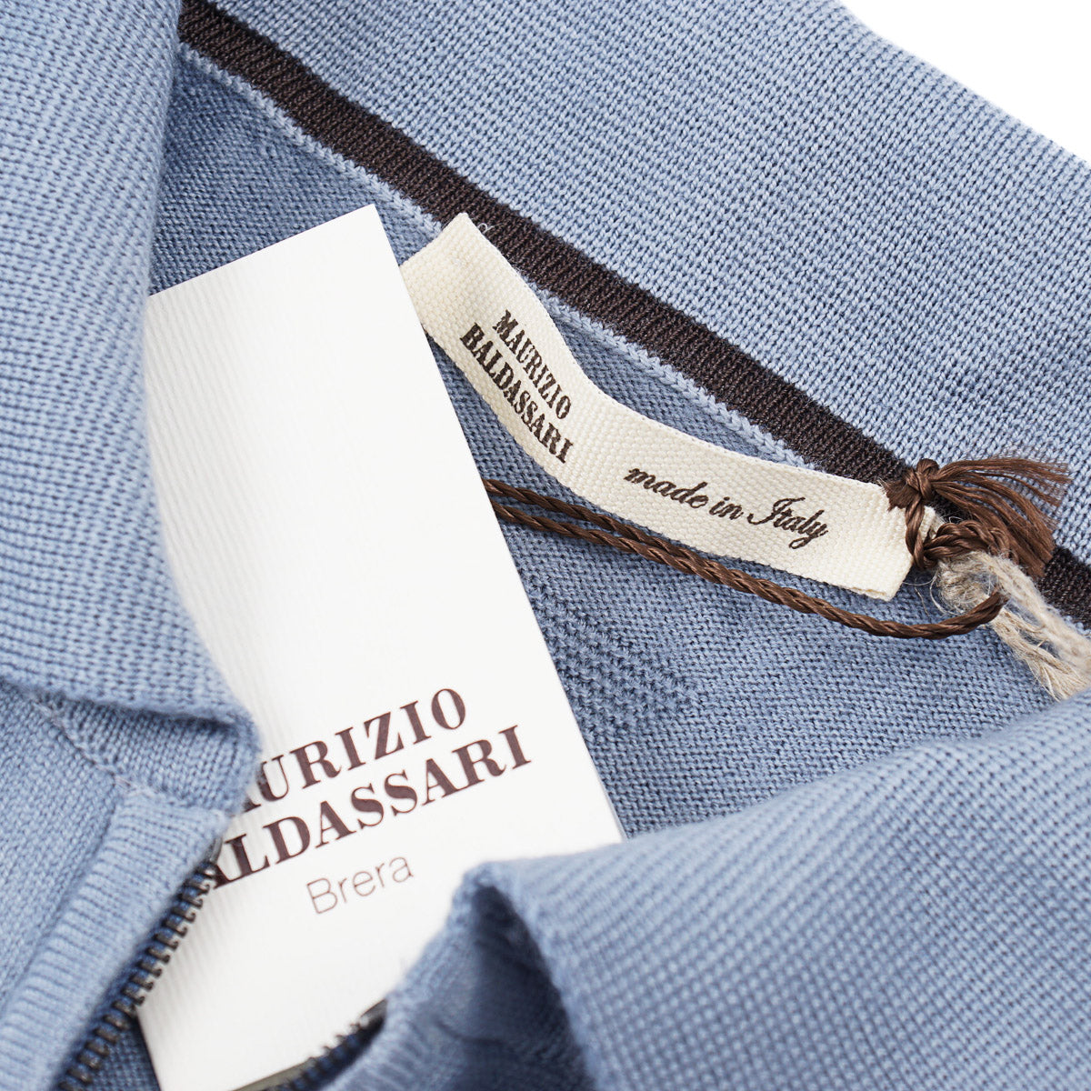 Maurizio Baldassari Wool Zip Polo Sweater