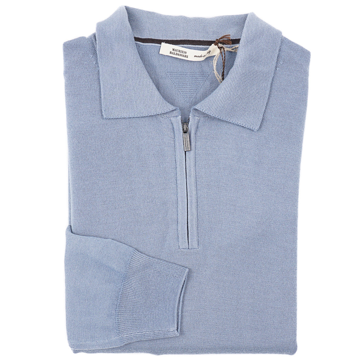 Maurizio Baldassari Wool Zip Polo Sweater