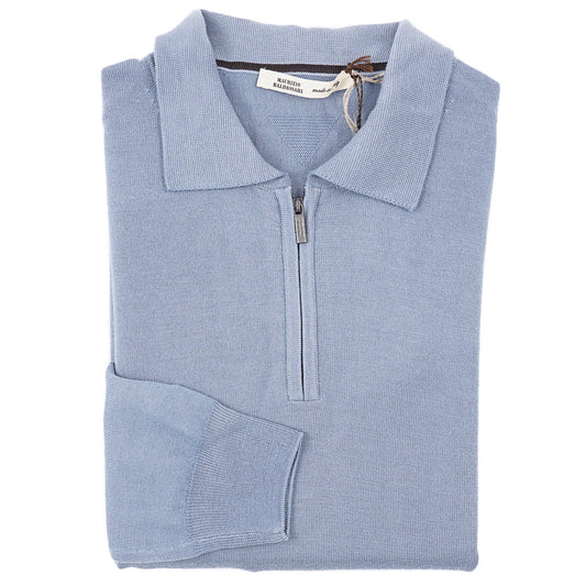 Maurizio Baldassari Wool Zip Polo Sweater