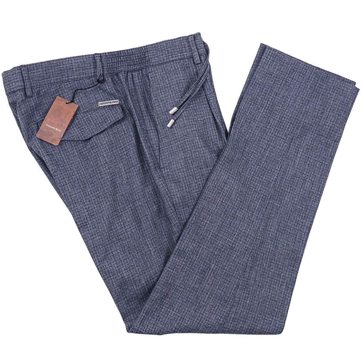 Stefano Ricci Wool-Cashmere-Cotton Drawstring Pants