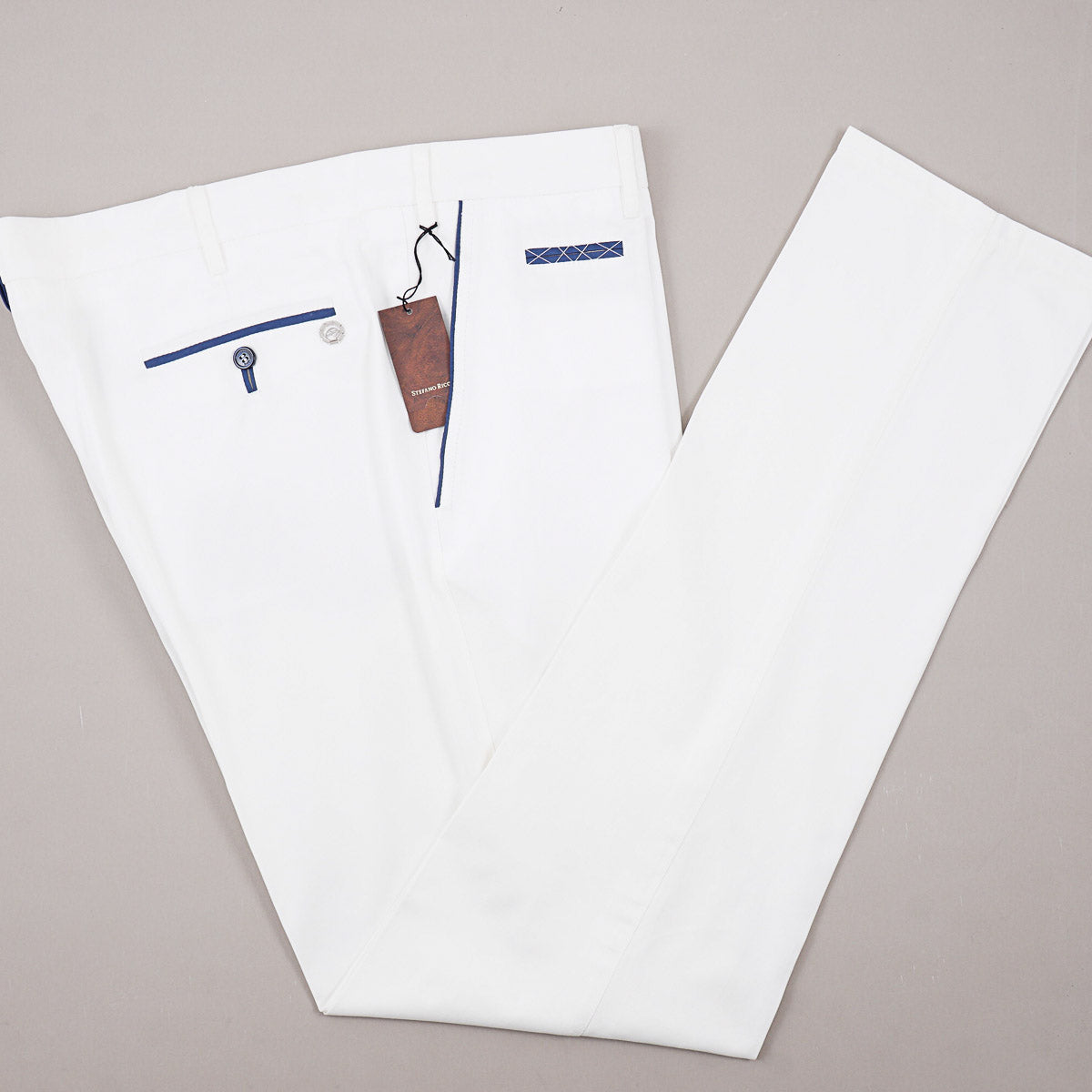 Stefano Ricci Cotton Trousers with Contrast Trim