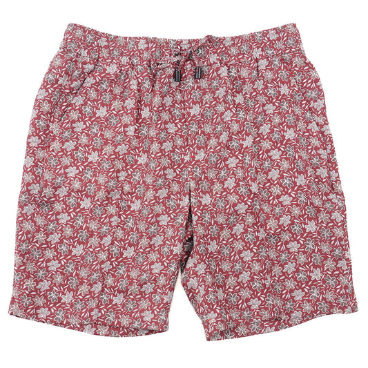 Isaia Printed Silk Drawstring Shorts