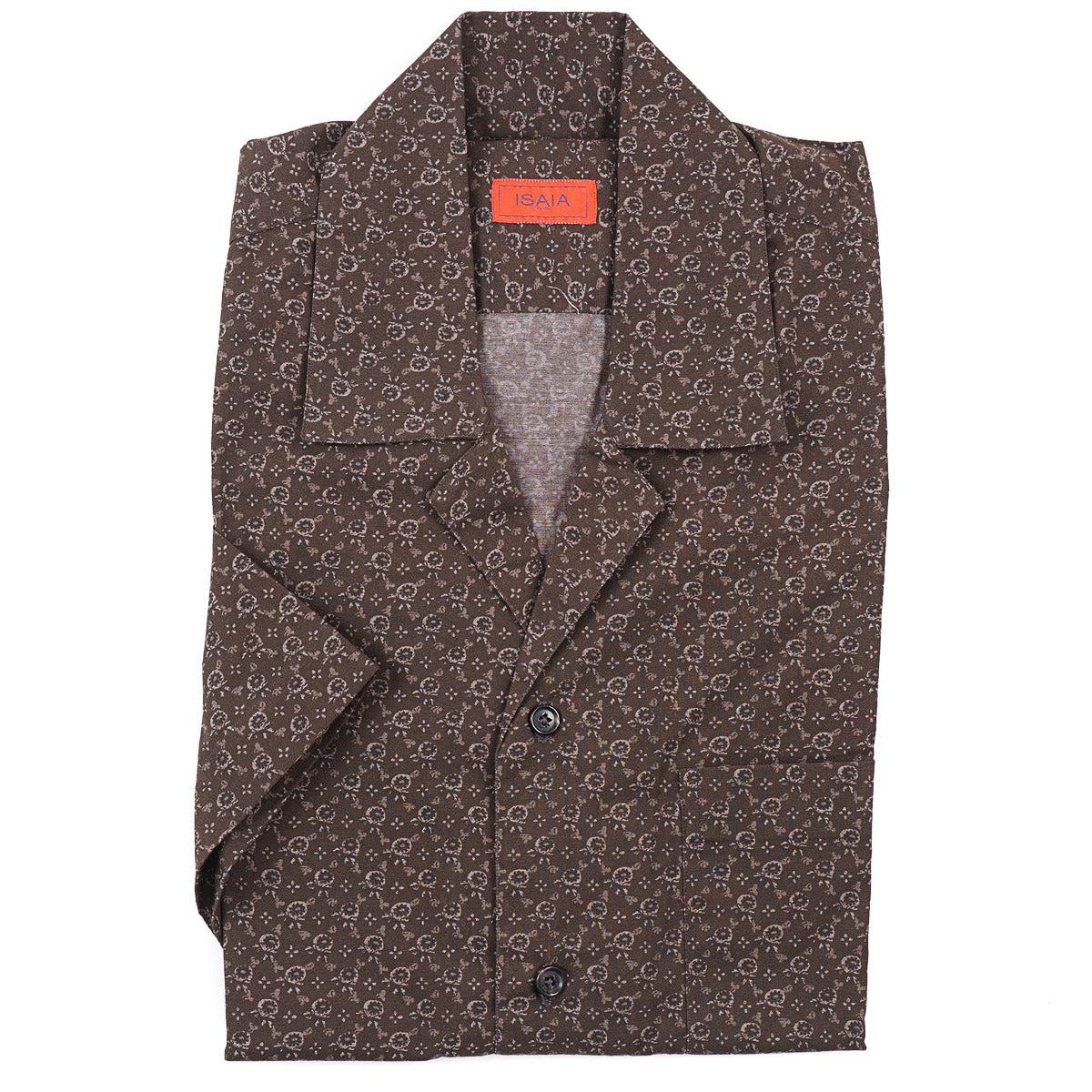 Isaia Printed Shirt with Camp Collar