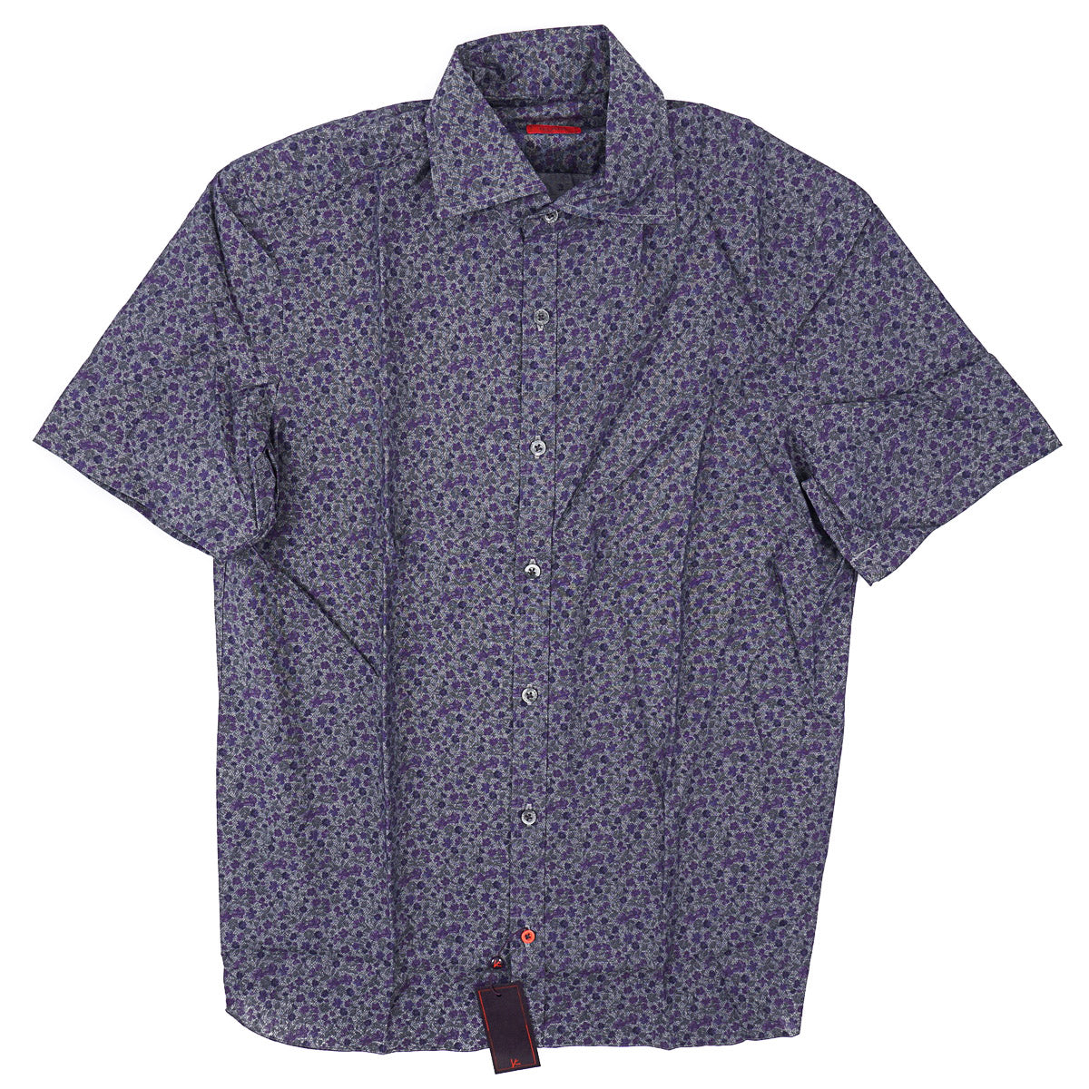 Isaia Short Sleeve Printed Sport Shirt