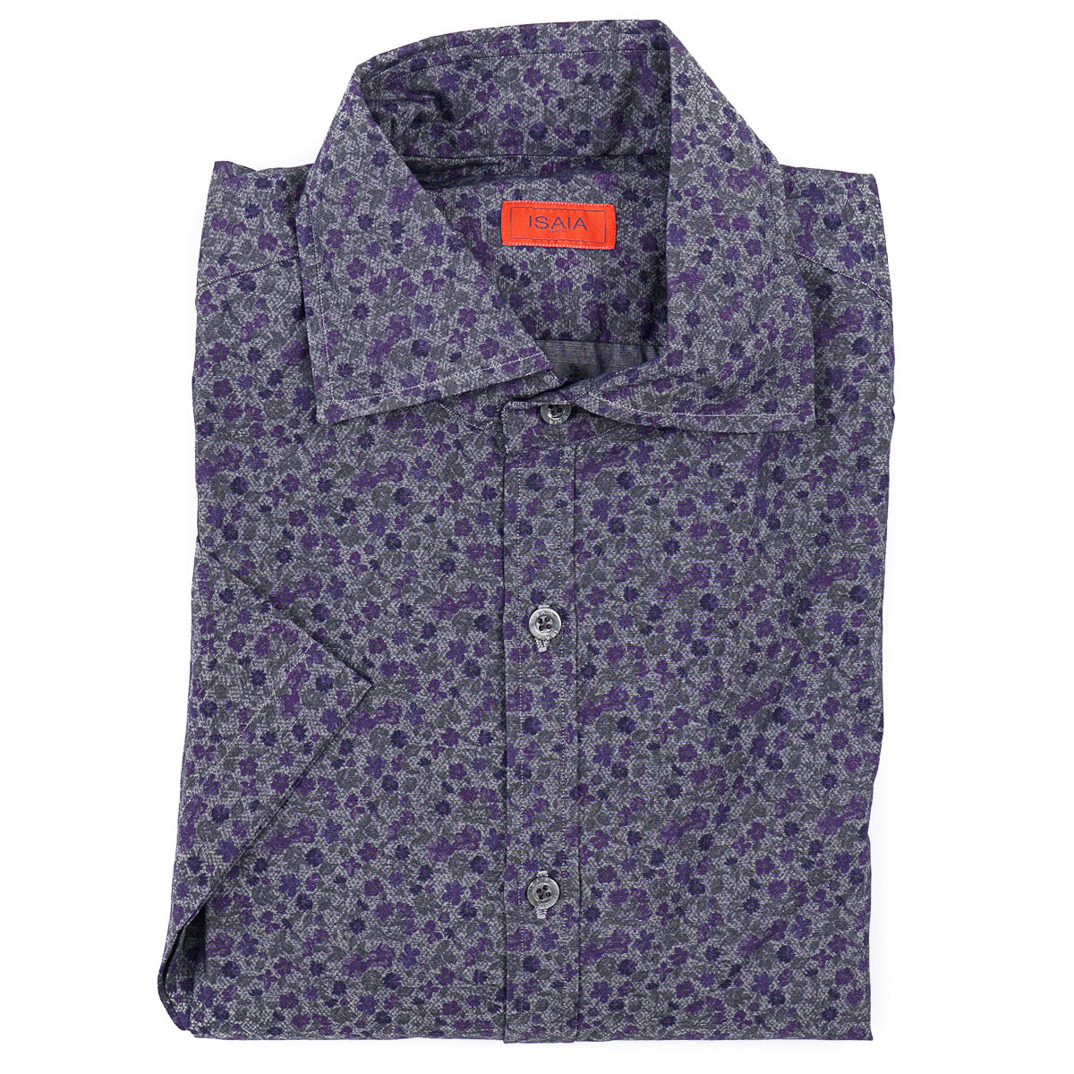 Isaia Short Sleeve Printed Sport Shirt