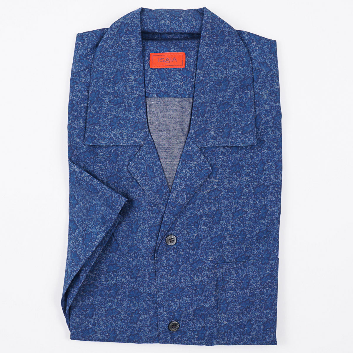 Isaia Printed Shirt with Camp Collar