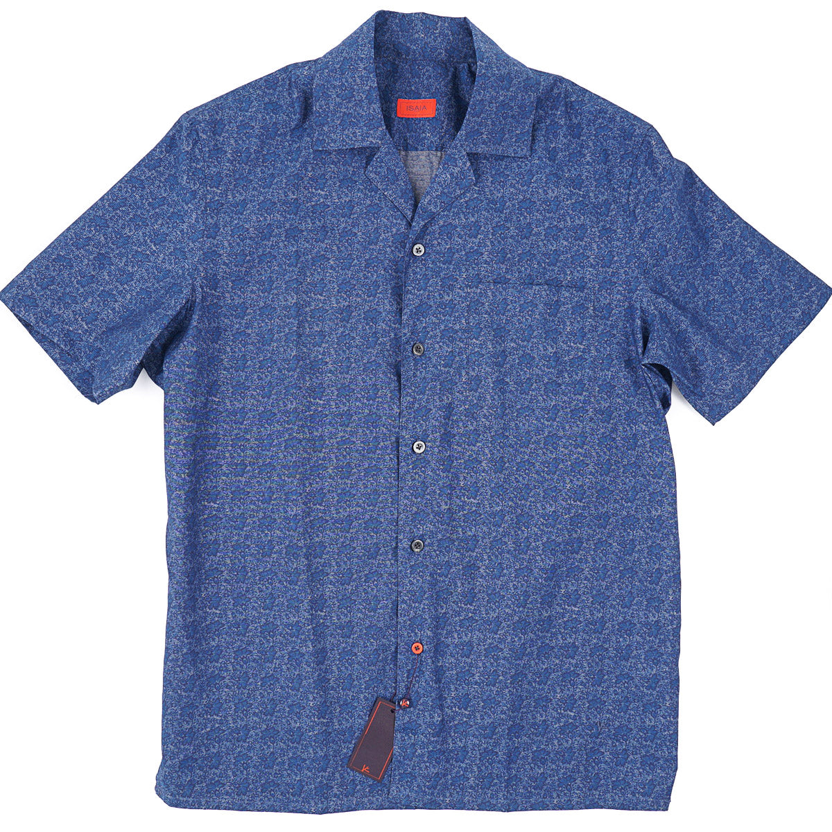 Isaia Printed Shirt with Camp Collar
