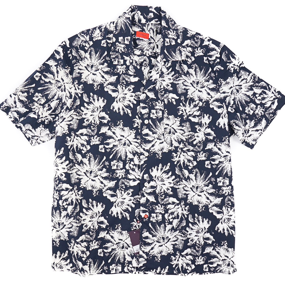 Isaia Printed Shirt with Camp Collar