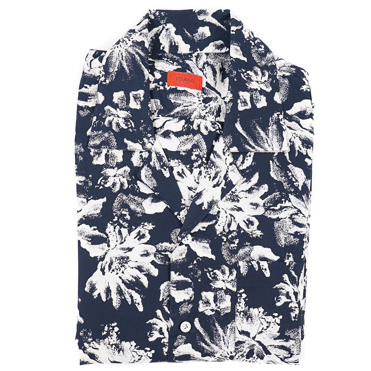 Isaia Printed Shirt with Camp Collar