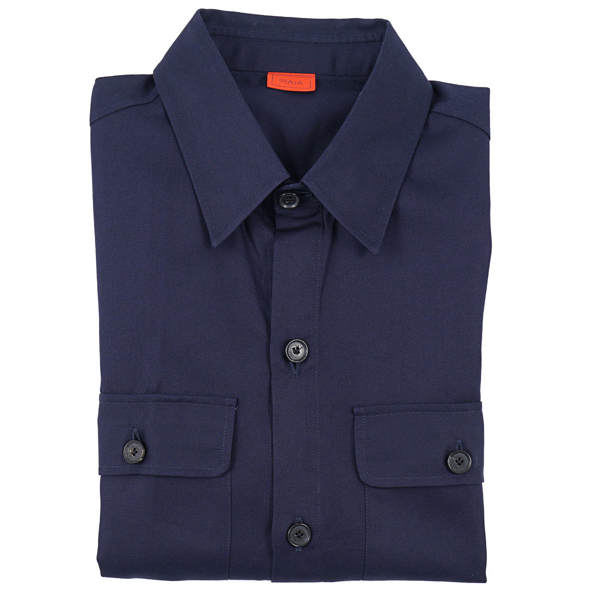 Isaia Cotton Short-Sleeve Overshirt