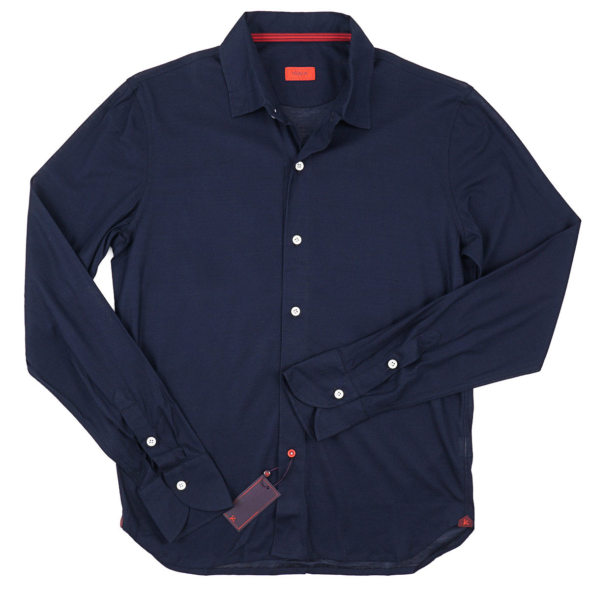 Isaia Slim-Fit Pique Woven Shirt