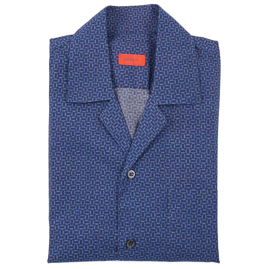 Isaia Printed Shirt with Camp Collar
