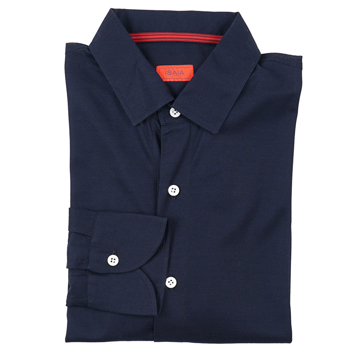 Isaia Slim-Fit Pique Woven Shirt