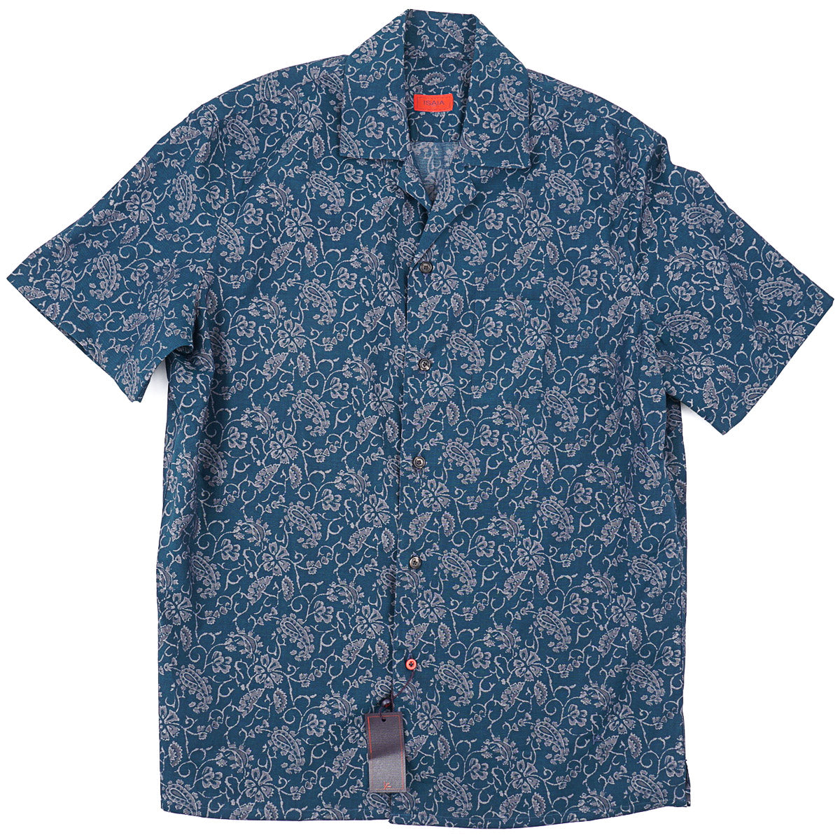 Isaia Printed Shirt with Camp Collar